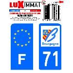 Stickers Plaques Immatriculation 2 Adhesifs Resine Premium F+71 compatible avec moto