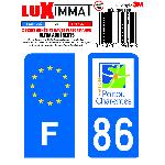 Stickers Plaques Immatriculation 2 Adhesifs Resine Premium F+86 compatible avec moto