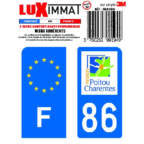 Stickers Plaques Immatriculation 2 Adhesifs Resine Premium F+86 compatible avec moto