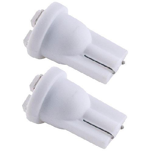Ampoules Wedgebase - Veilleuses 2 Ampoules 4 LEDs - T10 12V 1W 7000K - W2.1x9.5D - Puce SMD - Wedgebase - Blanc