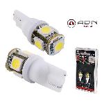 2 Ampoules 5 LEDs - T10 12V 1W 7000K - W2.1x9.5D - Blanc