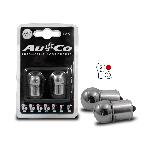 2 Ampoules BA15S Chromees - 12V - 5W - Eclairage Rouge - plots alignes - Feux