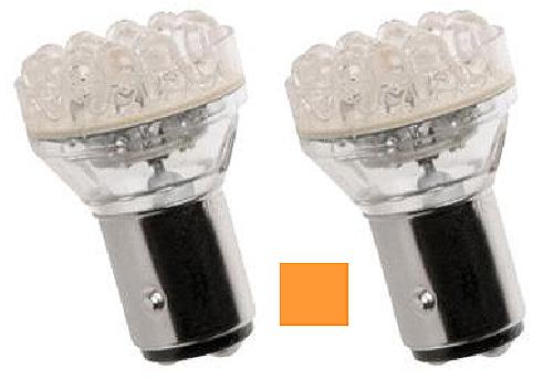 Ampoules BA 12V 2 Ampoules BA15S LED - 12V - 21W - Eclairage Orange