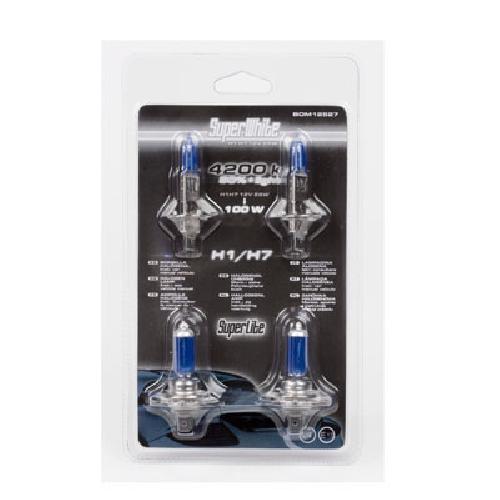 Ampoules H1 12V 2 Ampoules H1 et 2 Ampoules H7 - Super White - 12V 55W - Homologuees