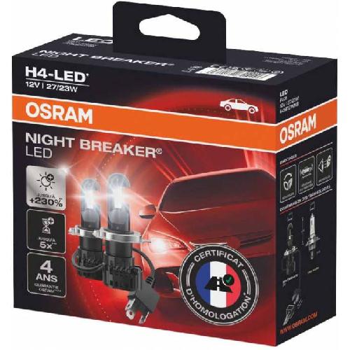 Ampoules H4 12V 2 ampoules H4 Night breaker LED 12V OSRAM--