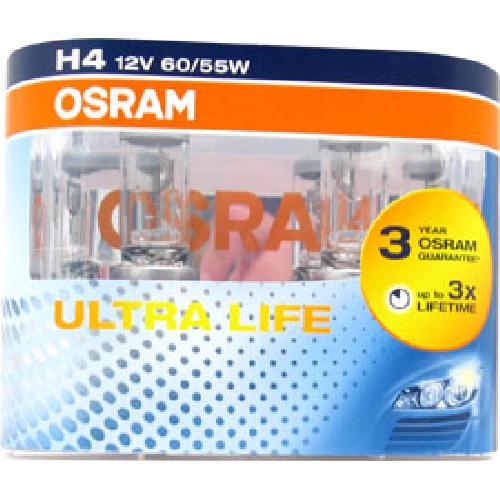 Ampoule - Eclairage Tableau De Bord 2 ampoules H4 Ultra Life 12V 60-55W x10