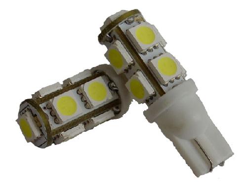 Ampoules Wedgebase - Veilleuses 2 Ampoules LED T10 12V 1.2W Blanc