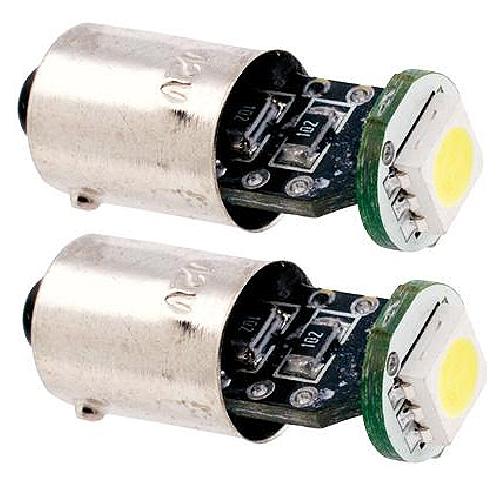 Ampoules Wedgebase - Veilleuses 2 Ampoules LED - T10 12V 3W 8000K - BAX9ES - Puce SMD - Wedgebase - Blanc