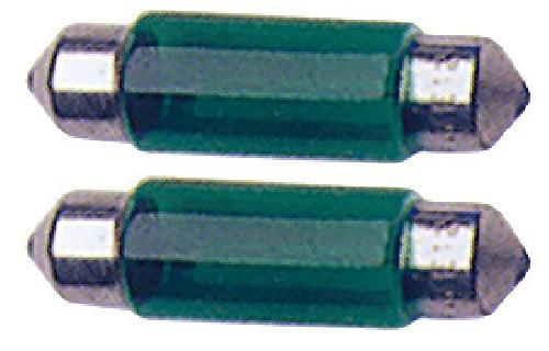 Ampoules Wedgebase - Veilleuses 2 Ampoules Navettes - 12V10W - T11 - Vert - C5W - 41mm