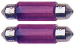 Ampoules Wedgebase - Veilleuses 2 Ampoules Navettes - 12V10W - T11x41 - Violet - C5W - 41mm