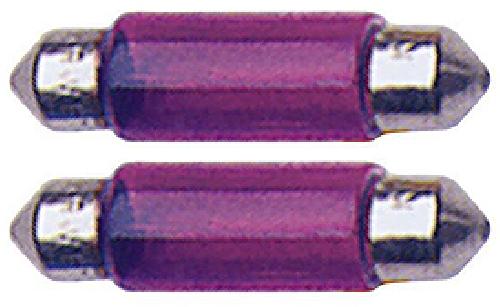 Ampoules Wedgebase - Veilleuses 2 Ampoules Navettes - 12V10W - T11x41 - Violet - C5W - 41mm