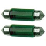 2 Ampoules Navettes T11 35mm 10W SV8.5D - Vert - C5W