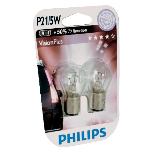 Ampoules BA 12V 2 ampoules P21W - 21W 12V - VisionPlus x10