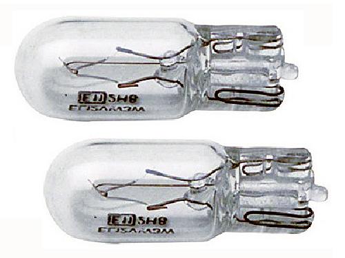 Ampoules Wedgebase - Veilleuses 2 Ampoules T15 - 12V 18W 2800K - Wedgebase - W2.1x9.5D - Blanc