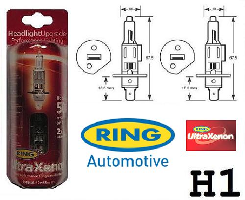 Ampoules H1 12V 2 ampoules - Ultra Xenon - H1 12V 55W - P14.5S - Homologuees - plus de 50pc de puissance en plus