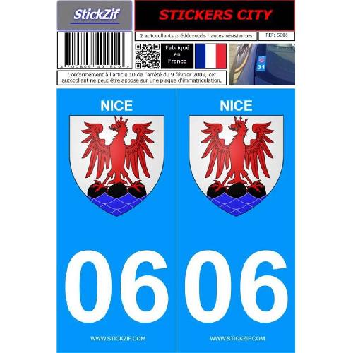 Stickers Plaques Immatriculation 2 autocollants City 06