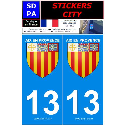 Stickers Plaques Immatriculation 2 autocollants City 13