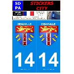 Stickers Plaques Immatriculation 2 autocollants City 14