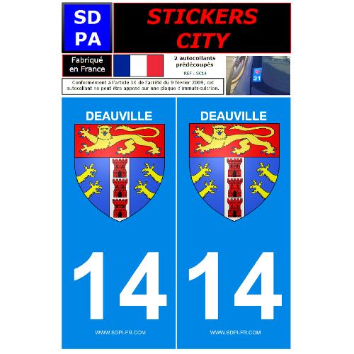 Stickers Plaques Immatriculation 2 autocollants City 14