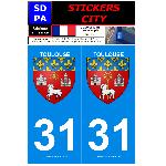 Stickers Plaques Immatriculation 2 autocollants City 31