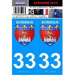 Stickers Plaques Immatriculation 2 autocollants City 33
