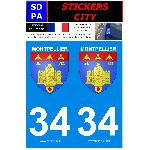 Stickers Plaques Immatriculation 2 autocollants City 34