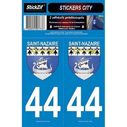 Stickers Plaques Immatriculation 2 Autocollants City 44 Saint Nazaire SC44-1