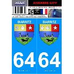 Stickers Plaques Immatriculation 2 autocollants City 64