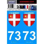 Stickers Plaques Immatriculation 2 autocollants City 73