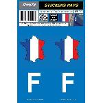 Stickers Plaques Immatriculation 2 autocollants Pays carte de FRANCE