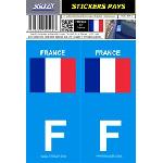 Stickers Plaques Immatriculation 2 autocollants Pays drapeau FRANCE