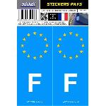 Stickers Plaques Immatriculation 2 autocollants Pays Europe FRANCE