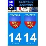 Stickers Plaques Immatriculation 2 autocollants Region Departement 14 version 2