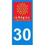 2 autocollants Region Departement 30 Languedoc Roussillon