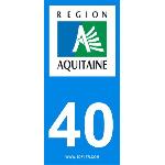 Stickers Plaques Immatriculation 2 autocollants Region Departement 40 Aquitaine
