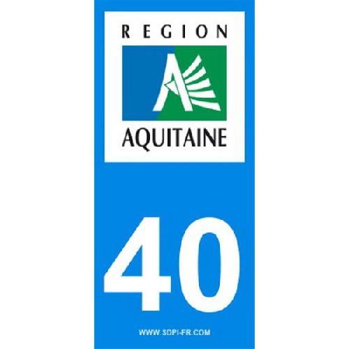 Stickers Plaques Immatriculation 2 autocollants Region Departement 40 Aquitaine