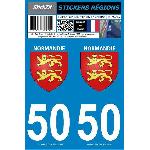 Stickers Plaques Immatriculation 2 autocollants Region Departement 50 -nouvelle version-