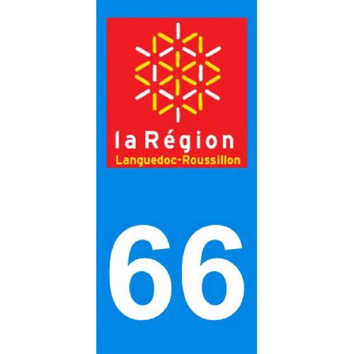 Stickers Plaques Immatriculation 2 autocollants Region Departement 66