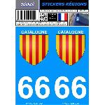 Stickers Plaques Immatriculation 2 autocollants Region Departement 66 version 2
