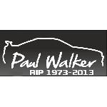 Stickers Monocouleurs 2 Autocollants RIP Paul Walker Blancs 12cm