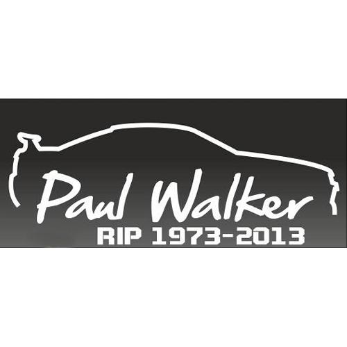 Stickers Monocouleurs 2 Autocollants RIP Paul Walker Blancs 12cm
