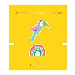 2 Broches Toucan et Rainbow brodees