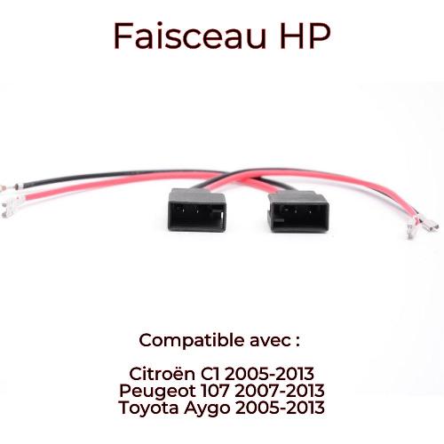 Cables Adaptateurs HP 2 Connecteurs haut-parleur AHP11 compatible avec Citroen C1 Peugeot 107 Toyota Aygo 05-13