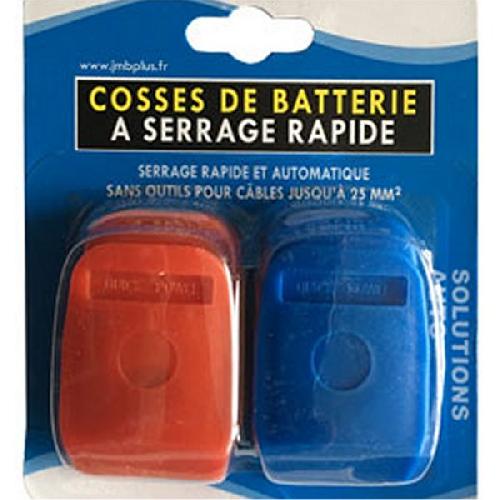 Cosses - Fils 2 cosses batterie rapides - plus rouge et moins bleu - 25mm2