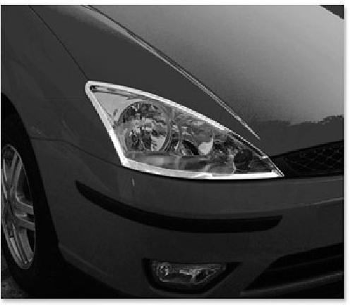 Personnalisation - Tuning 2 Entourages de Phares Adaptables compatible avec Ford Focus - Chrome