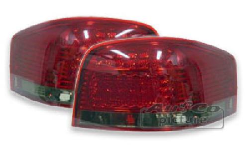 Phares - Feux - Repetiteur Lateral - Clignotants - Centrale Clignotante -  Bloc Feu Arriere - Optique De Phare - Eclairage De Pl 2 Feux adaptables LEDs compatible avec Audi A3 8P 03-08 - Rouge-Noir - AuCo