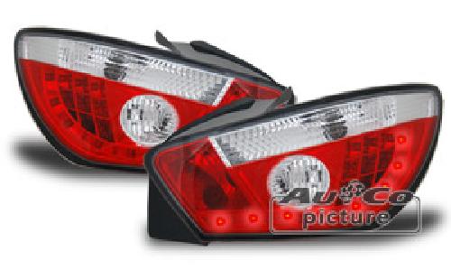 Phares - Feux - Repetiteur Lateral - Clignotants - Centrale Clignotante -  Bloc Feu Arriere - Optique De Phare - Eclairage De Pl 2 Feux Arriere LED rouge chrome compatible avec Seat Ibiza -6J-