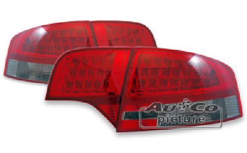 2 Feux LEDS Adaptables pour Audi A4 B7 04-08 - Rouge Fume - AuCo