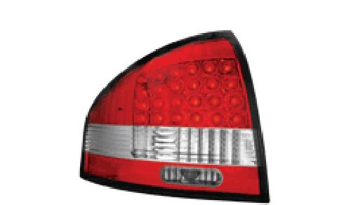 2 Feux LEDS Adaptables pour Audi A6 97-04 - Rouge/Cristal