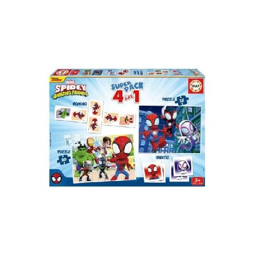 Mallette - Coffret Multi-jeux 2 jeux éducatifs basiques et 2 puzzles - EDUCA - Educa Superpack Spidey & His Amazing Friends